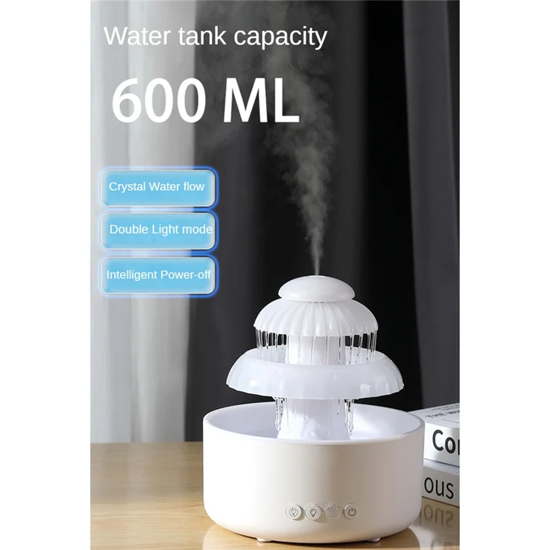 

Humidifier Rain Cloud Humidifier With Color LED Night Light For Bedroom, Office For Drying Prevention Sleep Improvement