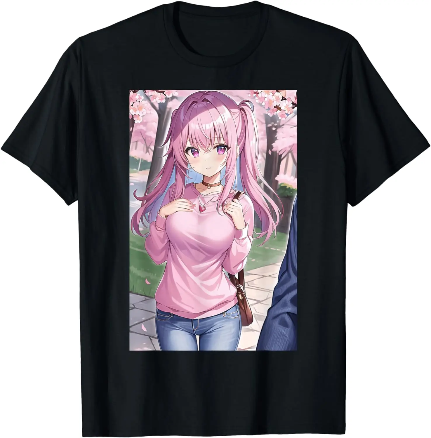 Japanse Roze Anime Meisje Pastel Menhera Kawaii Esthetische T-Shirt