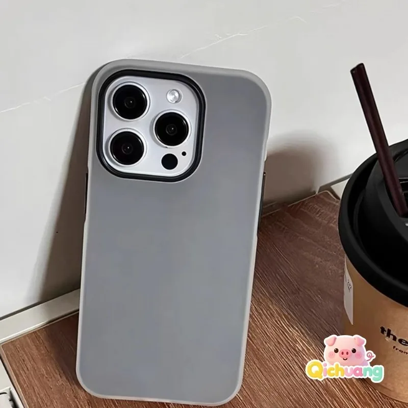 For Samsung Galaxy A73 A72 A71 A56 A55 A54 A53 A52S A51 A36 A35 A34 Phone Case 2 in 1 Double Layered Solid Color Frosted Cover