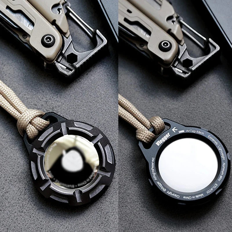 ฝาครอบโลหะกรง Rig สำหรับ Apple AirTag พวงกุญแจป้องกันตำแหน่ง Anti-Lost อุปกรณ์อลูมิเนียมเปลือกป้องกัน