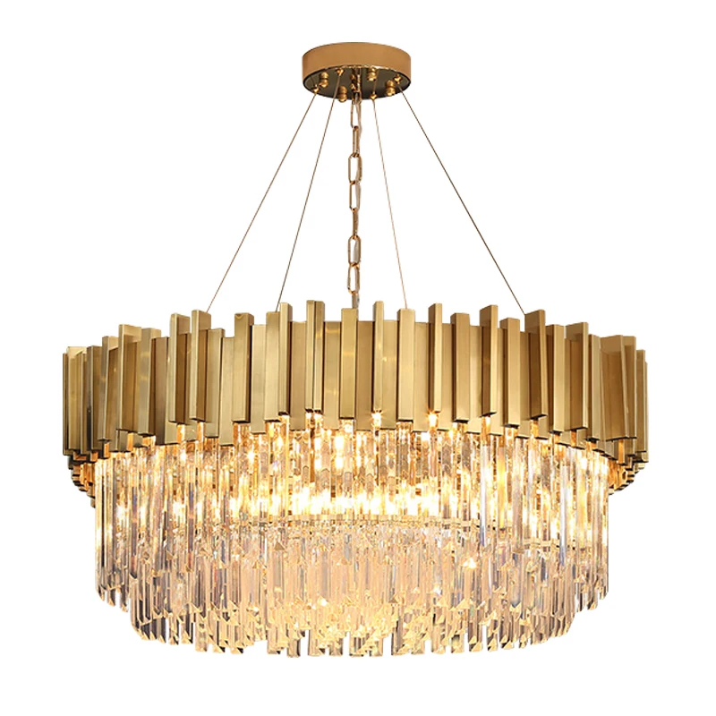 Modern Design Rectangle Round Large Luxury Large Hanging Light Sliver Hote KTV LED Chandelier Pendant Light