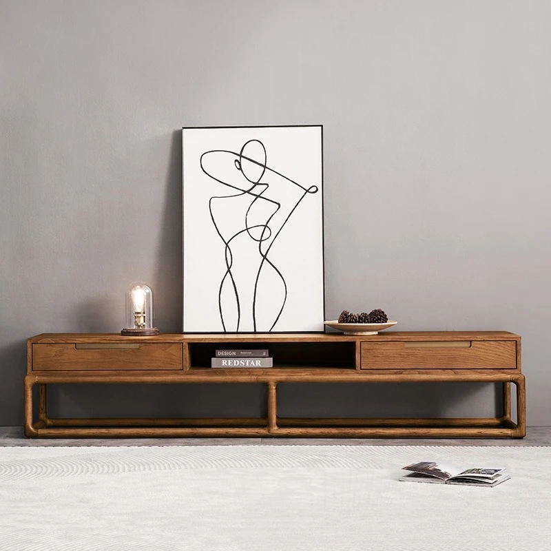 Solid wood home TV cabinet simple multi-functional storage cabinet living room