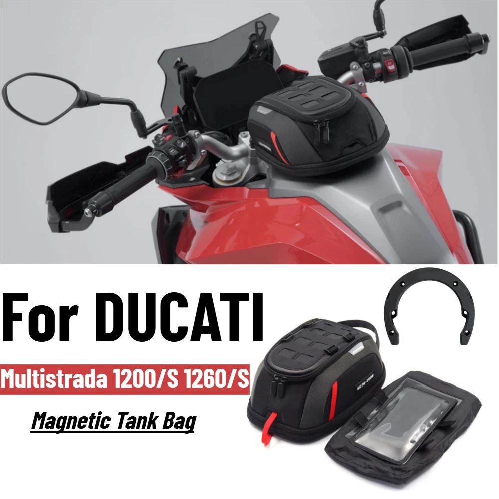 For DUCATI Multistrada 1200 1260 S 1200S 1260S Motorcycle Magnetic Fuel Tank Bag Navigation Luggage Storage Bags Quick Release