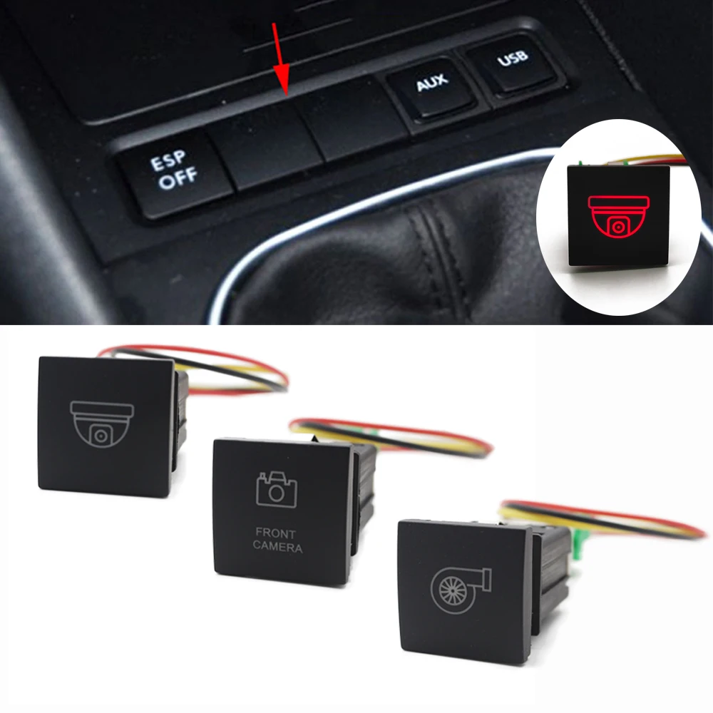 Car LED DRL Light Power On Off Camera Anti-side Slip Music Switch Push Button For VW Golf 6 golf v Jetta Caddy Scirocco Touran