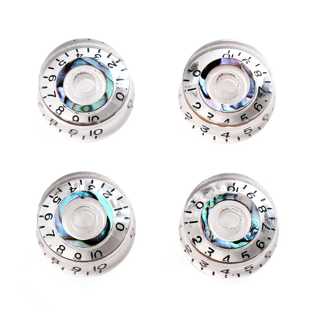 

4Pcs Transparent Guitar Control Knobs Cap Volume Tone Speed Control Set Premium Electric Guitar Parts Replacement Set