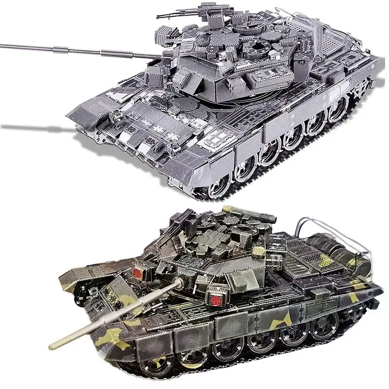 Piececool-rompecabezas 3D de METAL para adultos o adolescentes, T-90A de tanque militar, DIY, modelo de Metal, Kit de proyecto de construcción, gran regalo