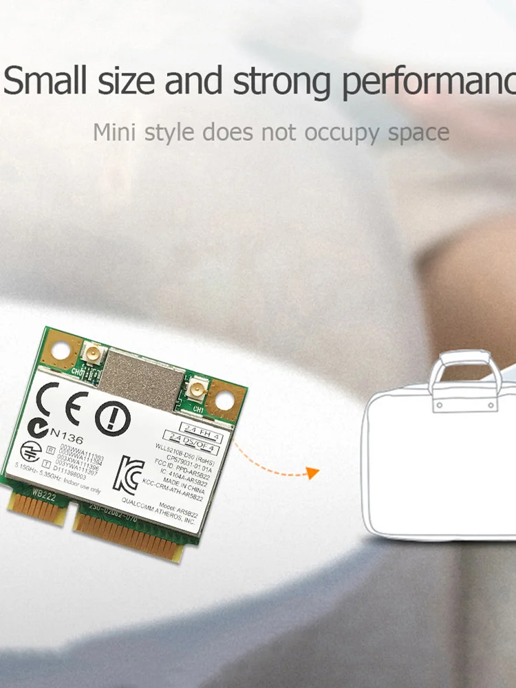 

300Mbps Mini PCI-E Wireless Adapter 2.4G/5G Dual Band Bluetooth 4.0 WiFi Dongle