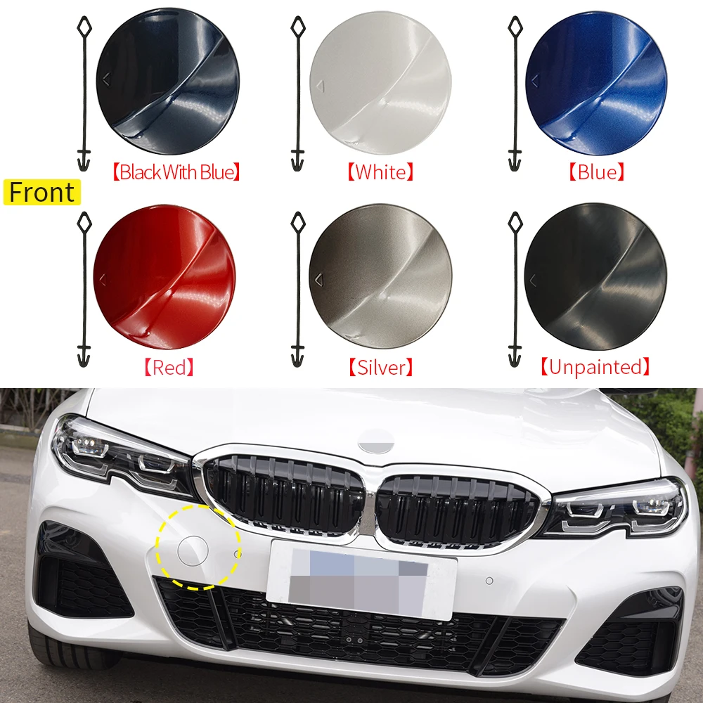 For BMW G20 M Sport Model Car Front Rear Bumper Tow Hook Cover Cap Black For BMW 3 Series 320 328 330 51119448801 51129448791