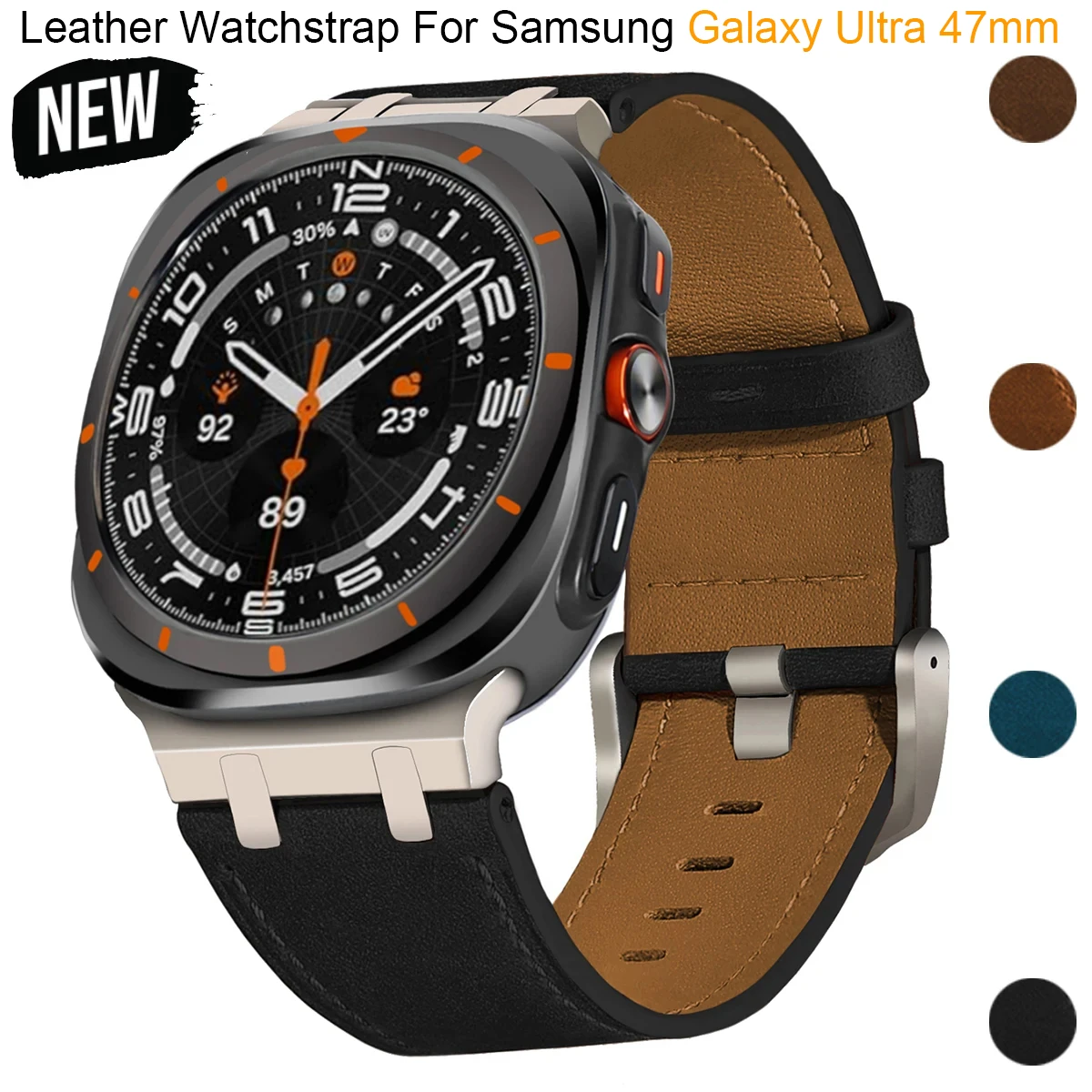 

Кожаный ремешок для часов для Samsung Galaxy Watch 7 Ultra, браслет для Galaxy Watch Ultra, 47 мм, ремень Correa, аксессуары для умных часов