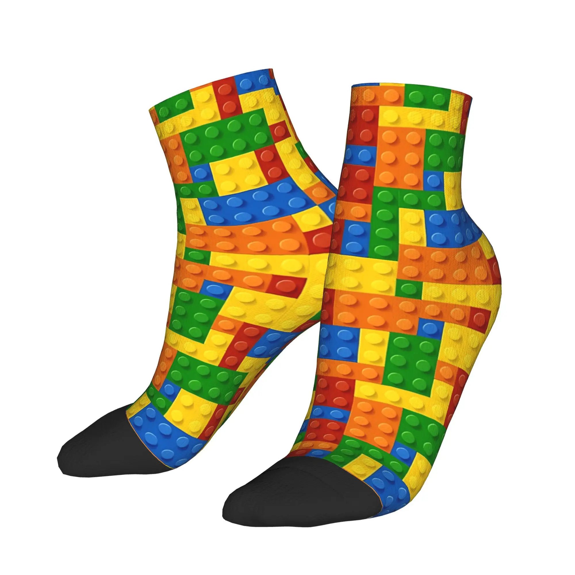 Playing Blocks Pattern Building Blocks Casual Socks For Men Fashion Comfortable Ankle Socks Summer Outdoor Pattern Anti Sock