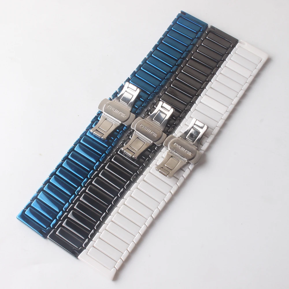 Watchbands special Ceramic Fit Smart Watch samsung huawei Mens Accessories Black Blue White fashion bracelets 20mm 22mm polished