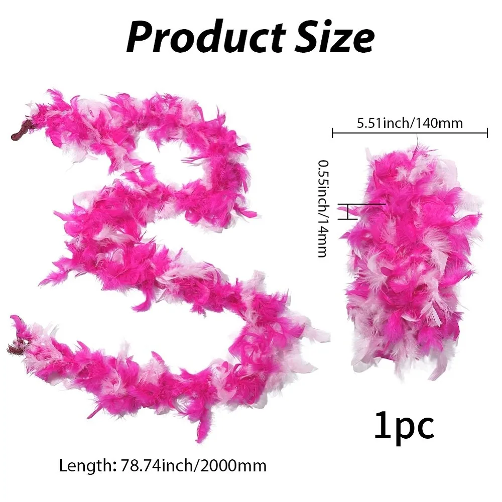 Turkey Feather Ornament Accessories for DIY Costume Hair Accessories Backdrop Craft Fuchsia 2000x140x14mm