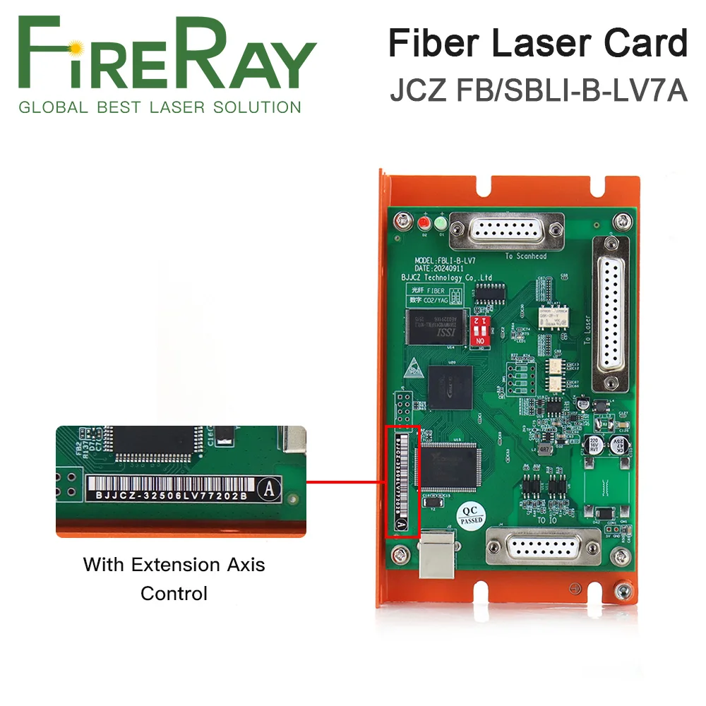بطاقة التحكم بليزر الألياف FireRay BJJCZ JCZ FB/SZLI-B-LV7(A) Ezcard 32/64 نظام لآلة الوسم بالليزر Co2 الألياف استبدال LV4