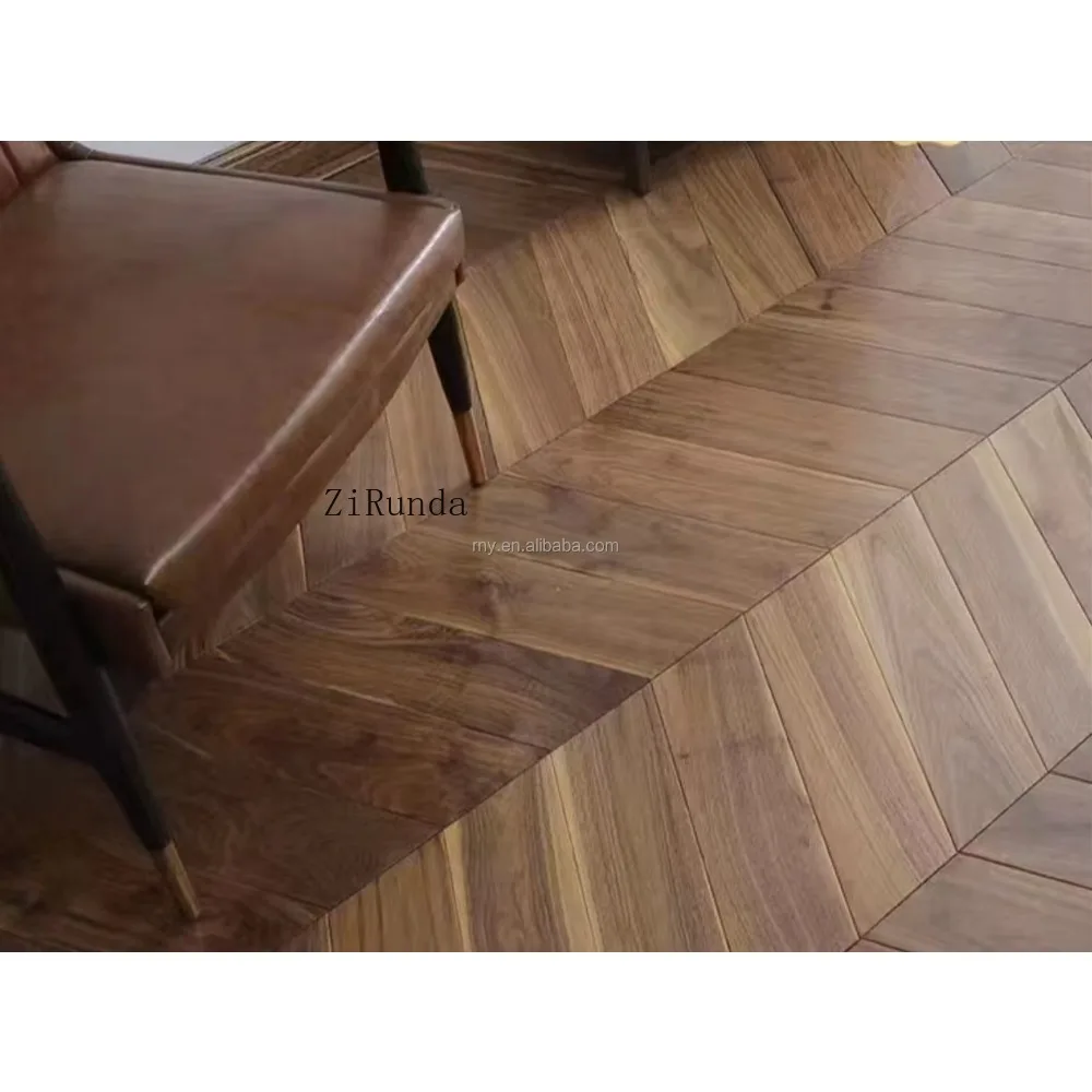 맞춤형 호두나무 헤링본 원목 바닥재, 원목 바닥재, 원목 타일