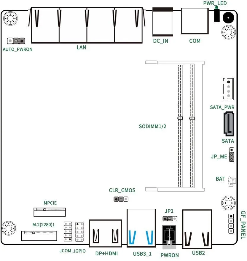 تصميم جديد كمبيوتر صغير بدون مروحة J4125 مع 4 نوى 4 خيوط DDR4 جدار الحماية كمبيوتر صغير متوفر في الاتحاد الأفريقي والولايات المتحدة CN الاتحاد الأوروبي المقابس #5