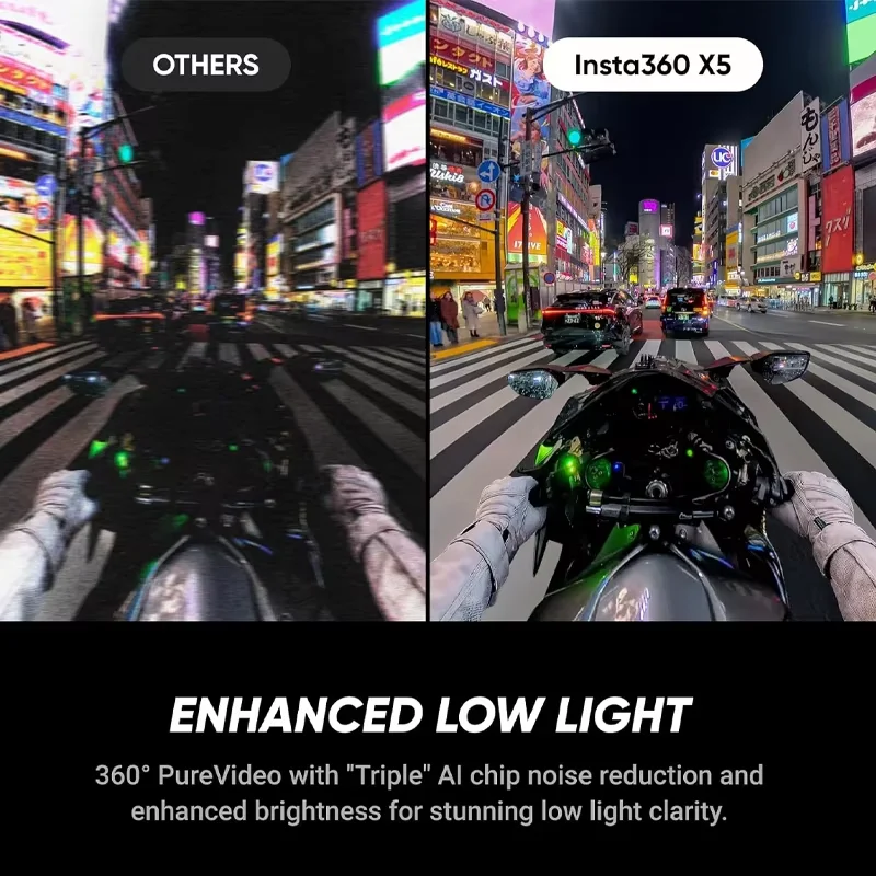 Cámara de Acción Insta360 X5 Nueva 8K 30fps con Lentes Intercambiables, Triple Chip IA, Rendimiento Superior en Baja Luz, Larga Duración de Batería Insta X5 5