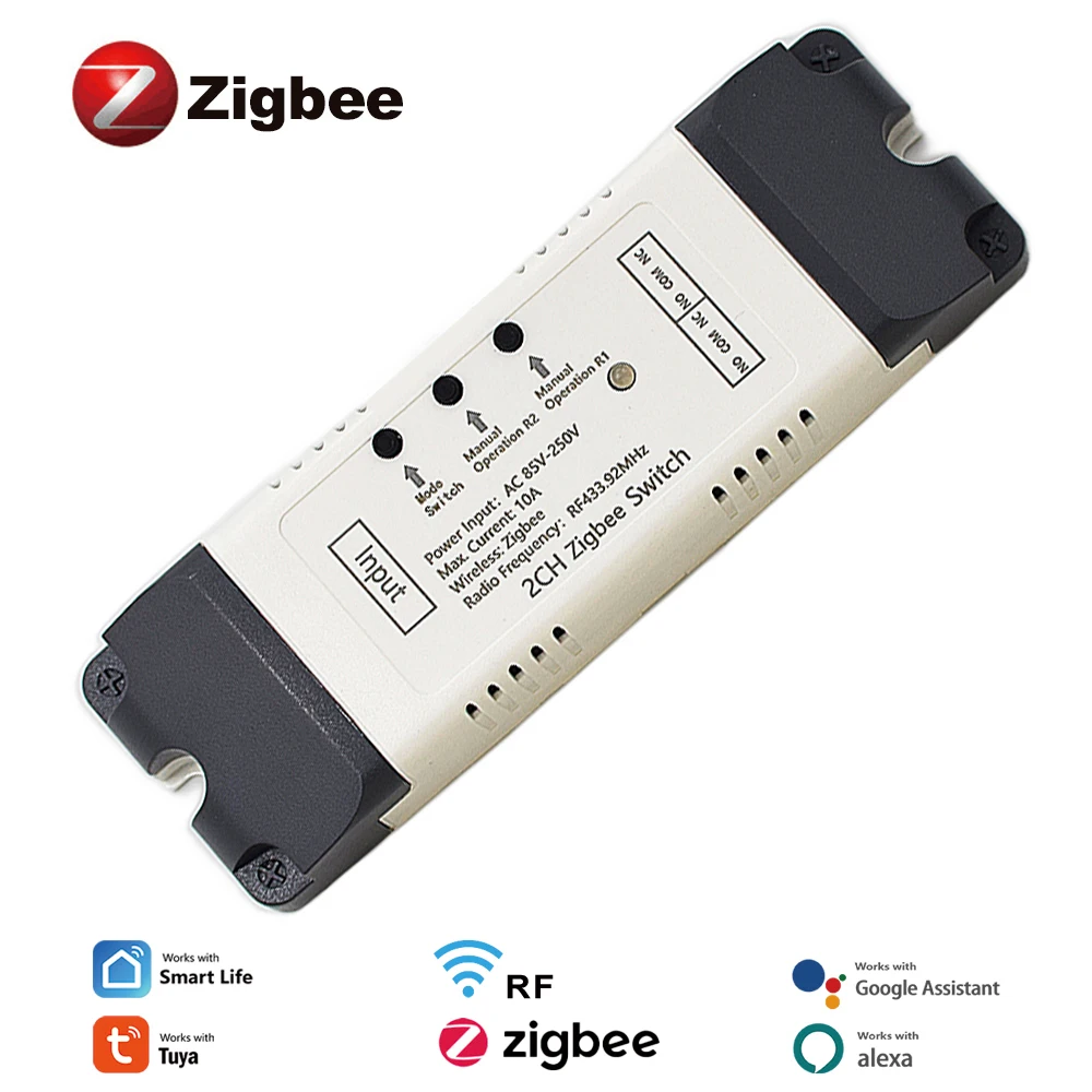 Alexa Smart Switch Zigbee Smart Home 2 Channels 220V 7-32V 85-250V USB 5V 10A Relay Module Work With Alexa/Google Assistant