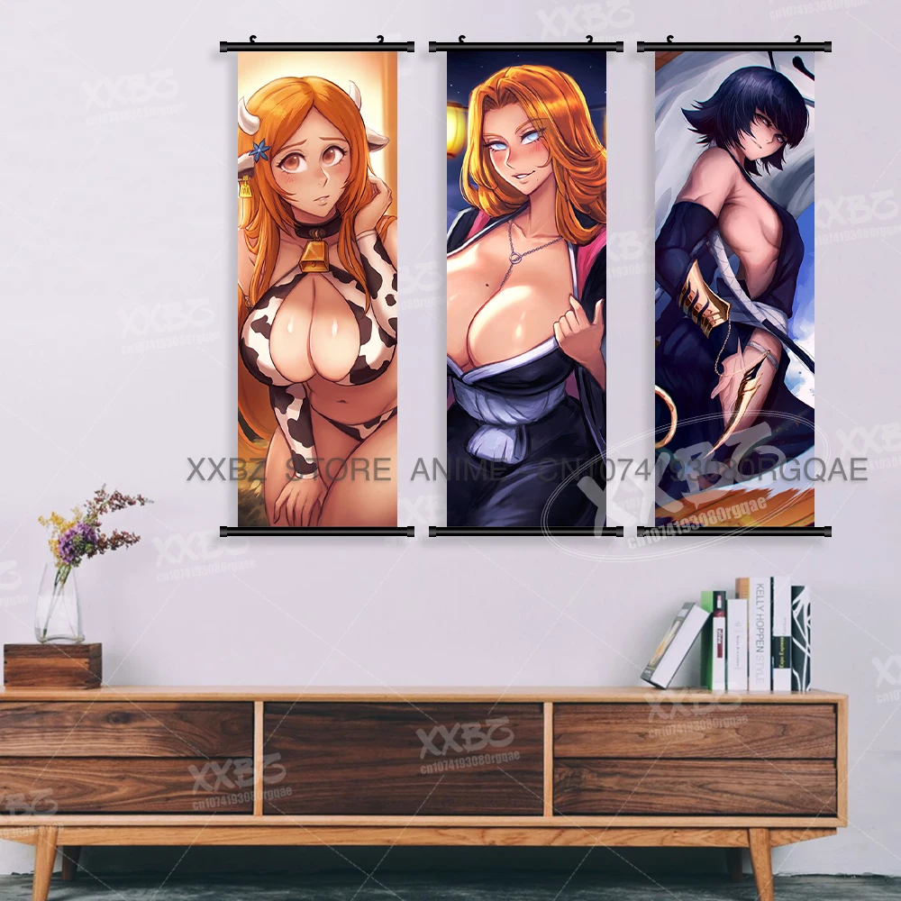 BLEACH Anime Home Dekoration Scrolls Bild Sexy Inoue Orihime Leinwand Wand Kunstwerk Hängen Malerei Kuchiki Rukia Kawaii Poster