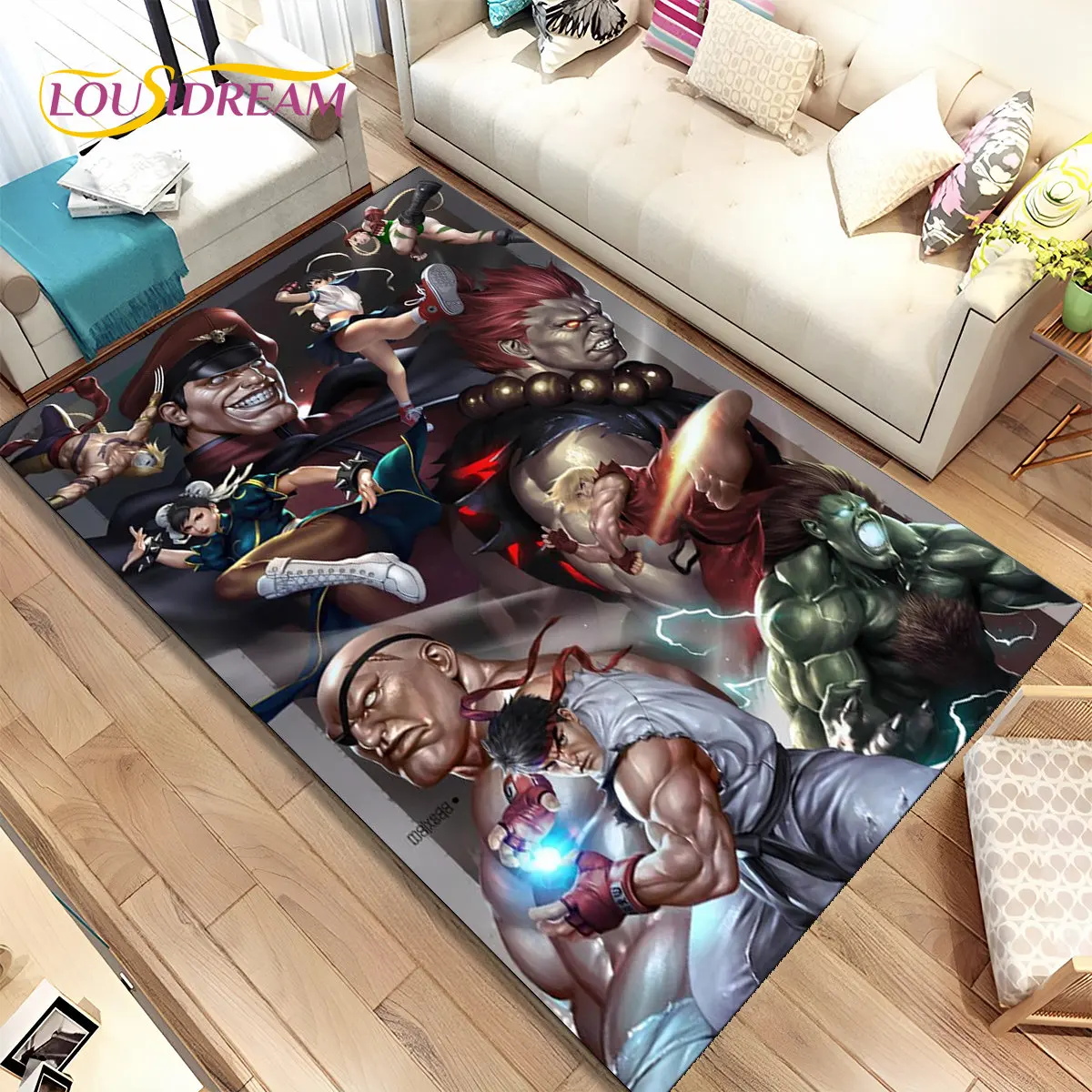 

Street Fighter Retro Game Gamer Area Rug,Carpet Rug for Living Room Bedroom Sofa Doormat Decoration, Kid Play Non-slip Floor Mat