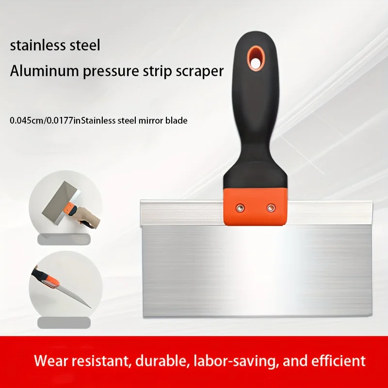 Stainless steel putty scraper, enlarged blade, thickened putty tray, putty tools for plastering and scraping.