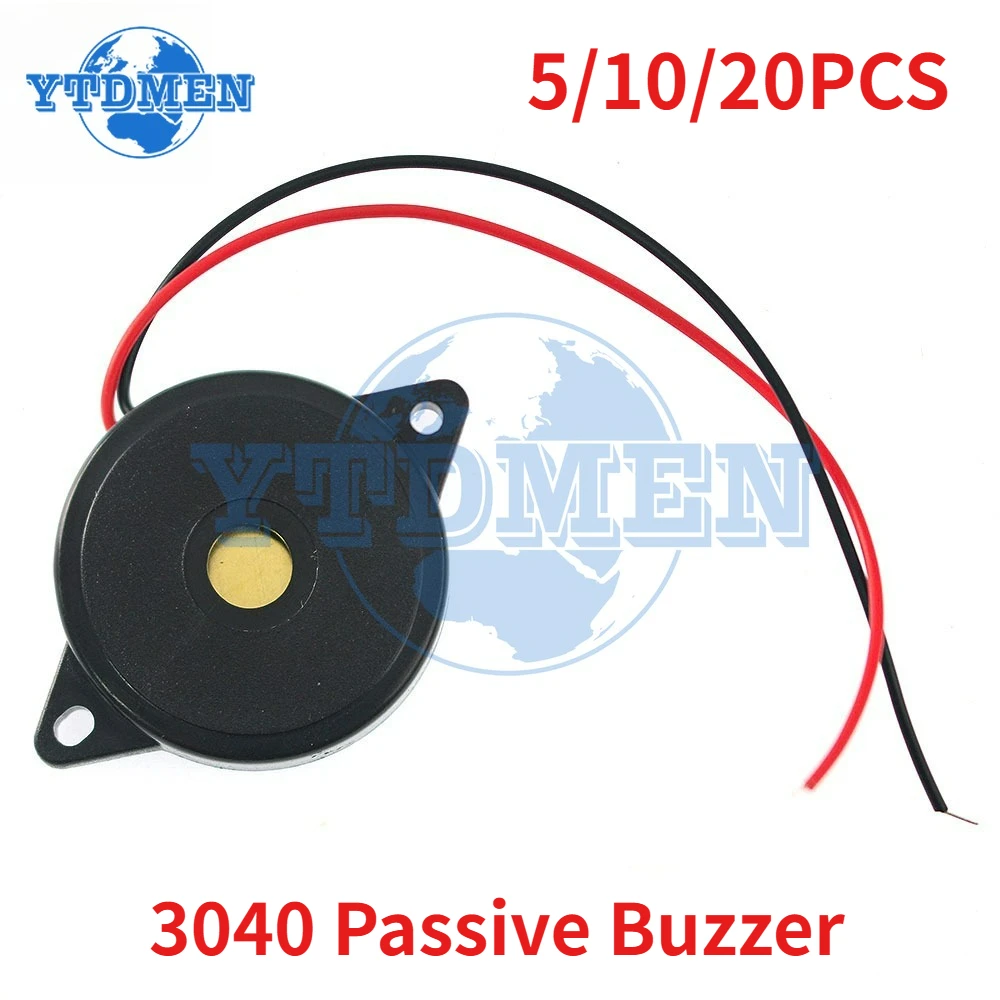 5-20PCS Passive Buzzer 3040 High-decibel Buzzer with Wire Piezoelectric Speaker for Arduino DIY Electronic KIT