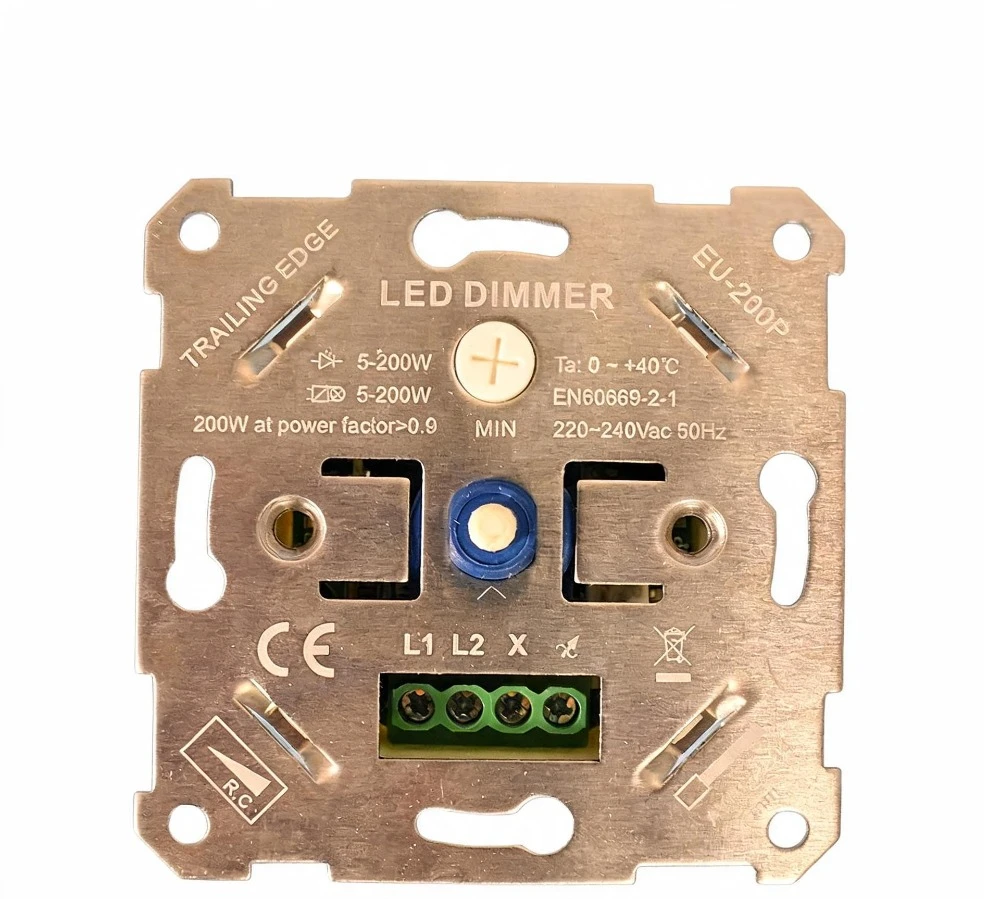 EU Standard 200W Max 230V Pro-Dim Leading & Trailing Edge Dimmer Switch for Dimmable LED Halogen Incandescent Lights