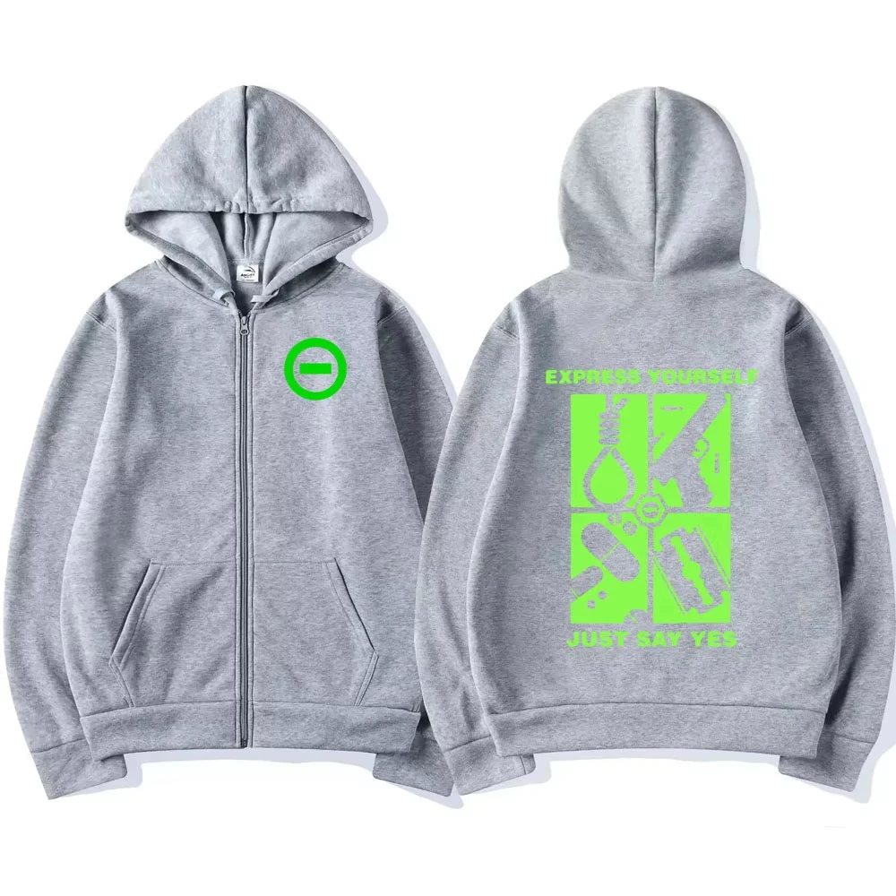 Type O Negative Express Yourself Just Say Yes Zip Up Hoodies Gothic Metal Rock Band Zipper Sweatshirt Men Women Clothing Jackets