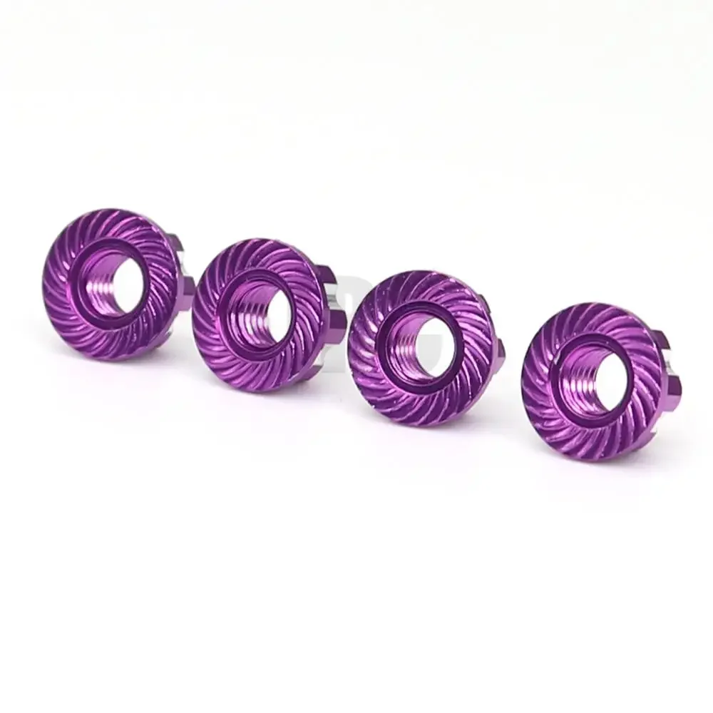 4pcs Aluminum Alloy M4 Tire Nuts For 1/10 Rc Wheel, Compatible With Traxxas Trx4 Trx6 Axial Scx10 Hsp Yokomo D90 D110 Slash Rgt