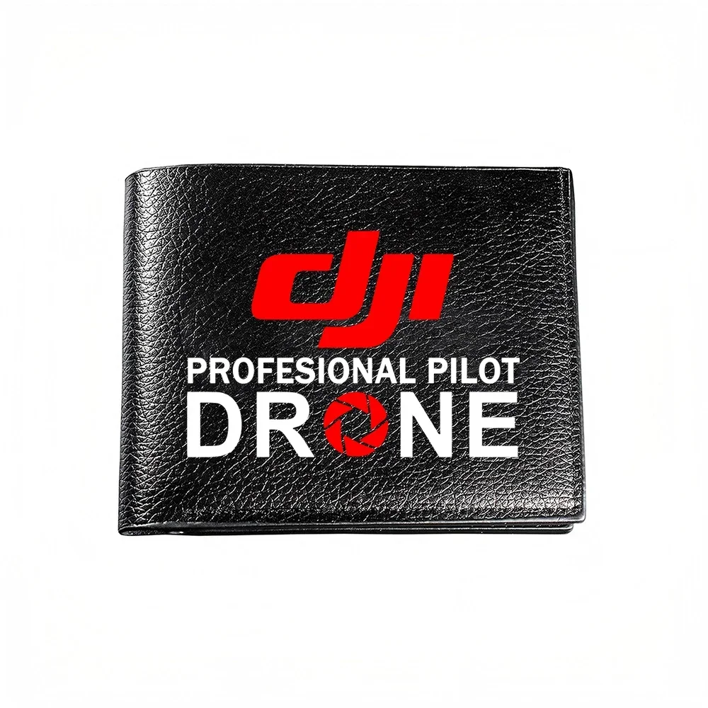 Dji Professional Pilot Drone Print Men's Wallet Card Holder Casual Business Fashion Design