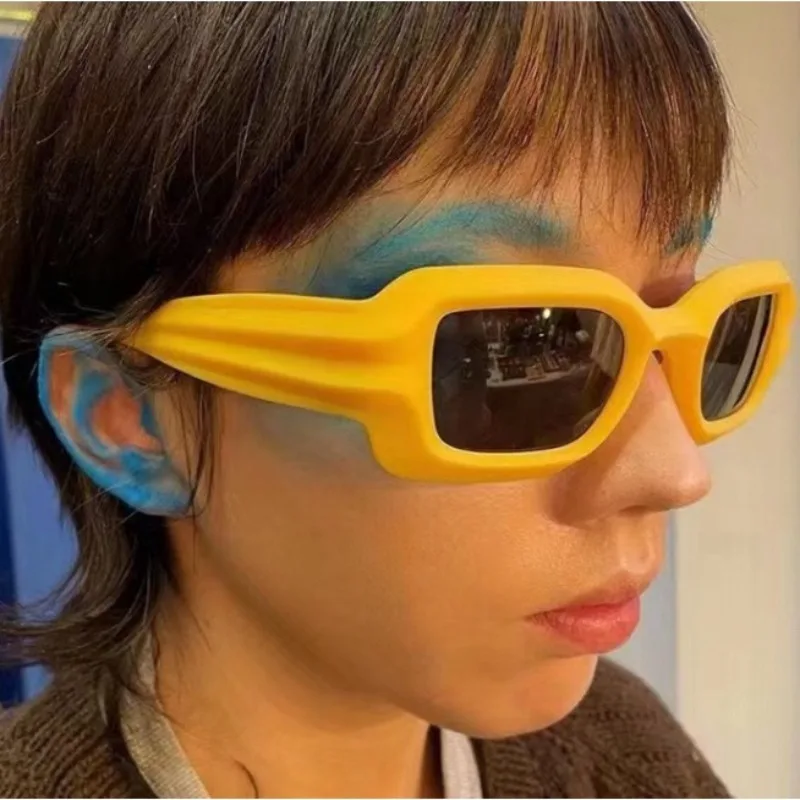 Cyber Y2K Sonnenbrille mit geometrischem Rahmen für Herren, sportlich, zum Umwickeln, komplizierte Ausschnitte, Sonnenbrille, Damenmode, Luxusmarke, Punk-Sonnenbrille