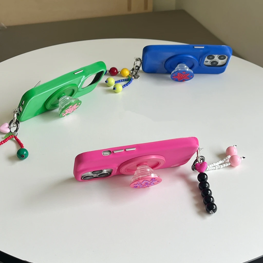 

Модный чехол Dopamine с разноцветными стразами и звездами-держателем с магнитной подвеской для телефона для iPhone 17, 16, 15, 14, 13 Pro Max