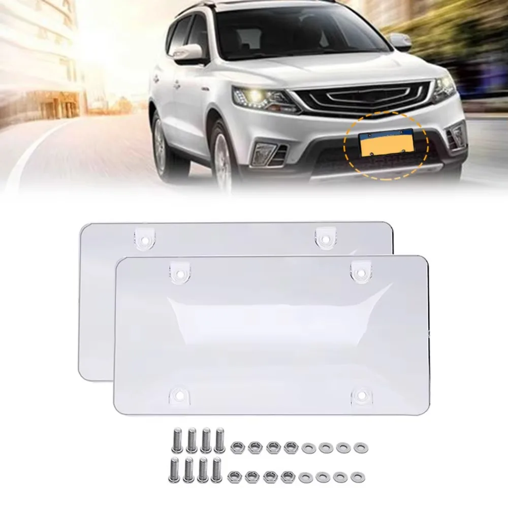 Plastic License Plate Frame Cover U.S. Regulations with Install Tools License Plate Frame Universal Fit Car Accessory