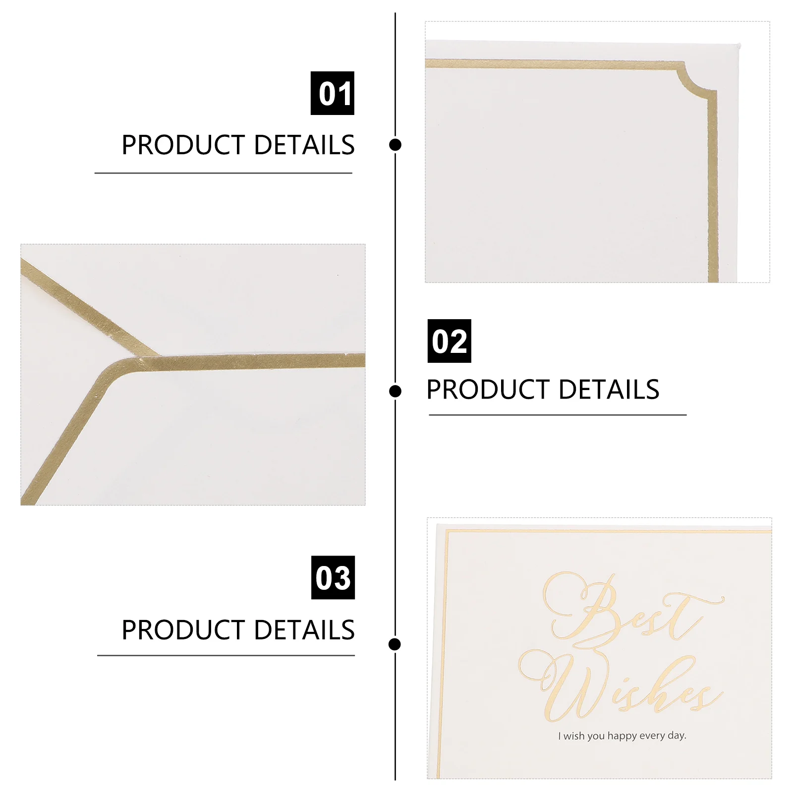 

10pcs Greeting Cards Blank Blessing Cards Envelopes Best Wishes Note Elegant Design Premium Paper Family Gifts Holiday