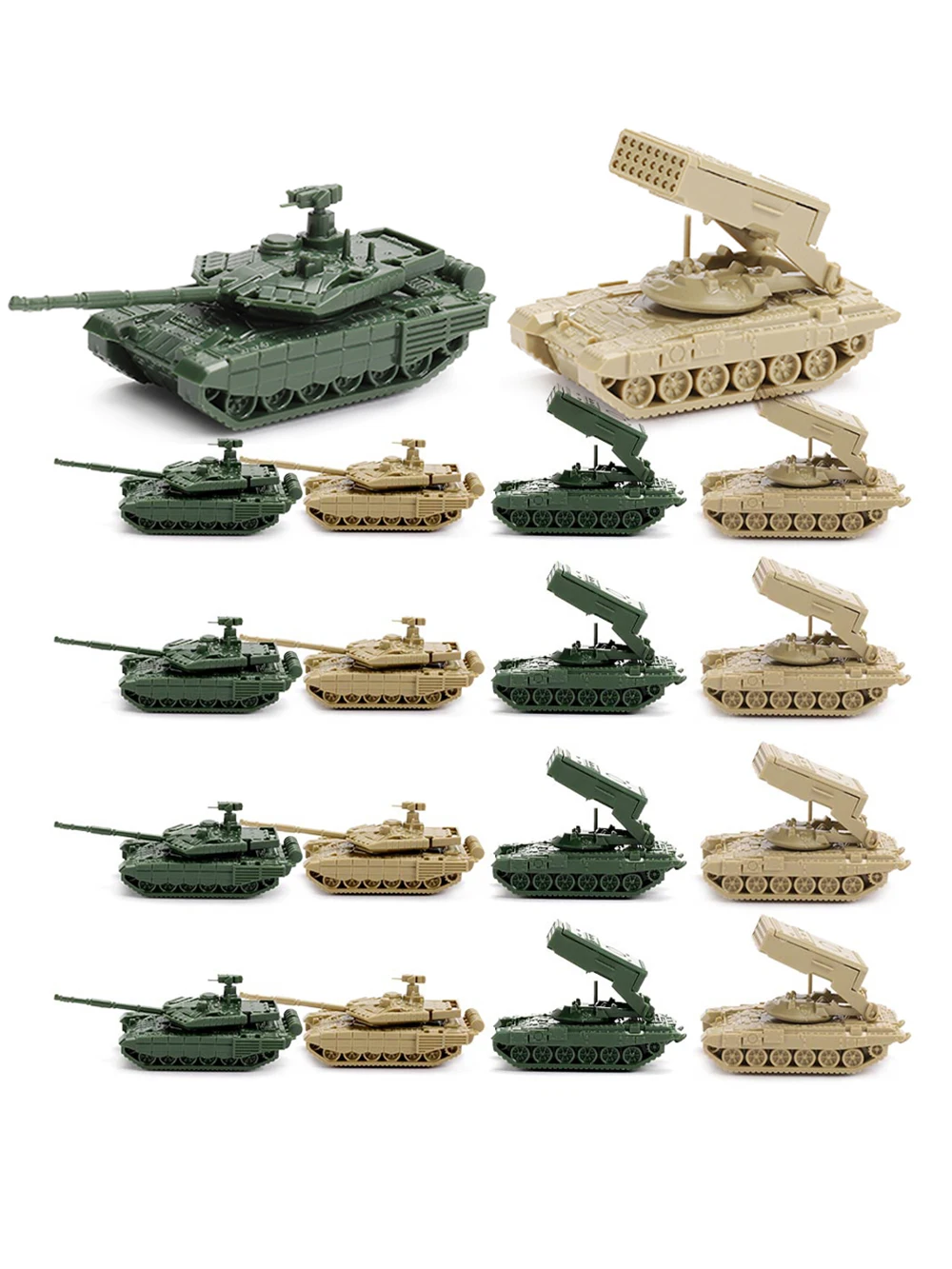 ViiKONDO Toy Tank Model Kit 16pcs 1/144 Scale Russian T-90MS vs T0S-1A Heavy Flamethrower System Military Vehicle Army Men Gift