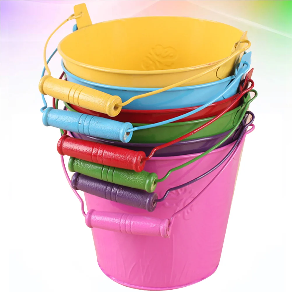 

6 Pcs Kindergarten Bucket Toy Kids Water Playthings Galvanized Beach Fishing Child Toys