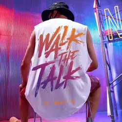 2022 New Summer New Men's Tank Tops Hip Hop Fashion Streetwear Sleeveless Print Tank Tops Men Casual Men Clothing Loose Vest Men