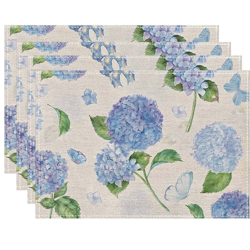 【Rustic Wood Floral】Placemat, Washable, Non-Slip & Heat-Insulating Dining Table Mat