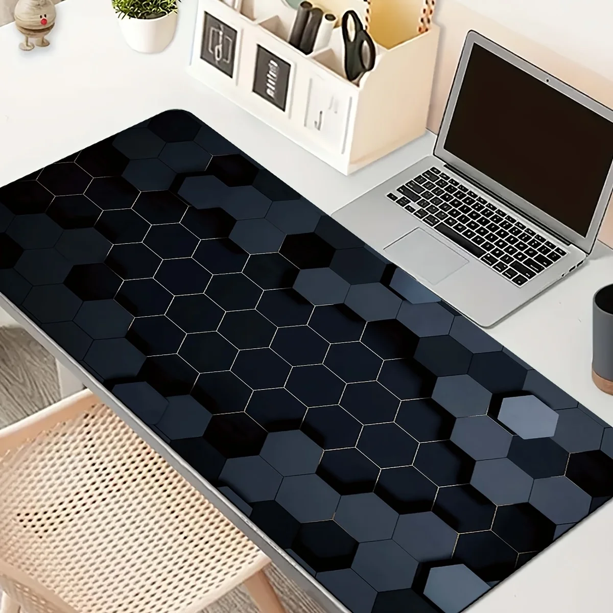 Gaming Mouse Pad PC Desktop Keyboard Mat Dark Hexagonal Pc Laptop Protector Pad Desk Mat Gaming Mats Mousepad Gamer Playmat