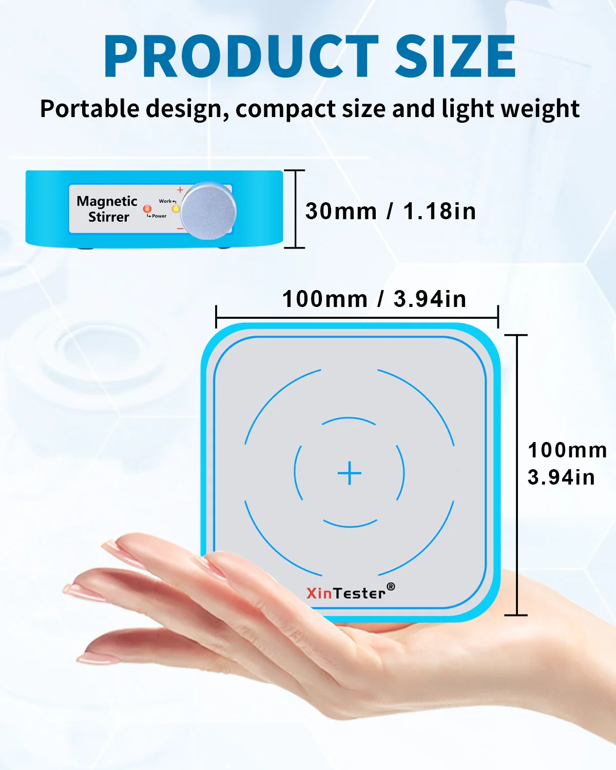 محرك مغناطيسي صغير Xin Teste 3000 دورة في الدقيقة، محرك 3000 مل لسائل منخفض اللزوجة، بدون تسخين أساسي/قابل لإعادة الشحن