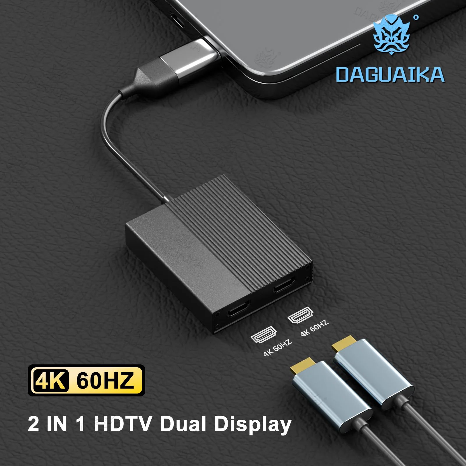 4K 60Hz USB C/USB 3.0 to Dual HDMI Dock Station DL6950 Chip DisplayLink Compatible with Windows macOS mac M1/M2 Android Chrome