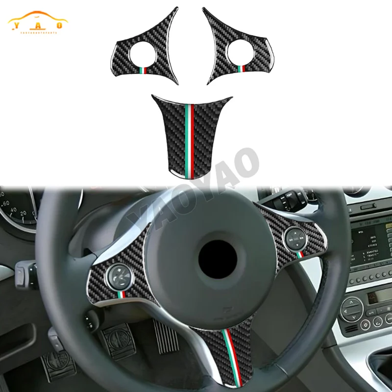 

Car Sticker For Alfa Romeo 159 Brera Spider 2004-2011 Carbon Fiber Car Steering Wheel Button Panel Decoration Accessories