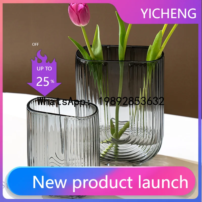 

QQ Glass Vase Transparent U Type Flower Arrangement Hydroponic Accessories Flower Vase Modern Home Decoration Wedding Decoration