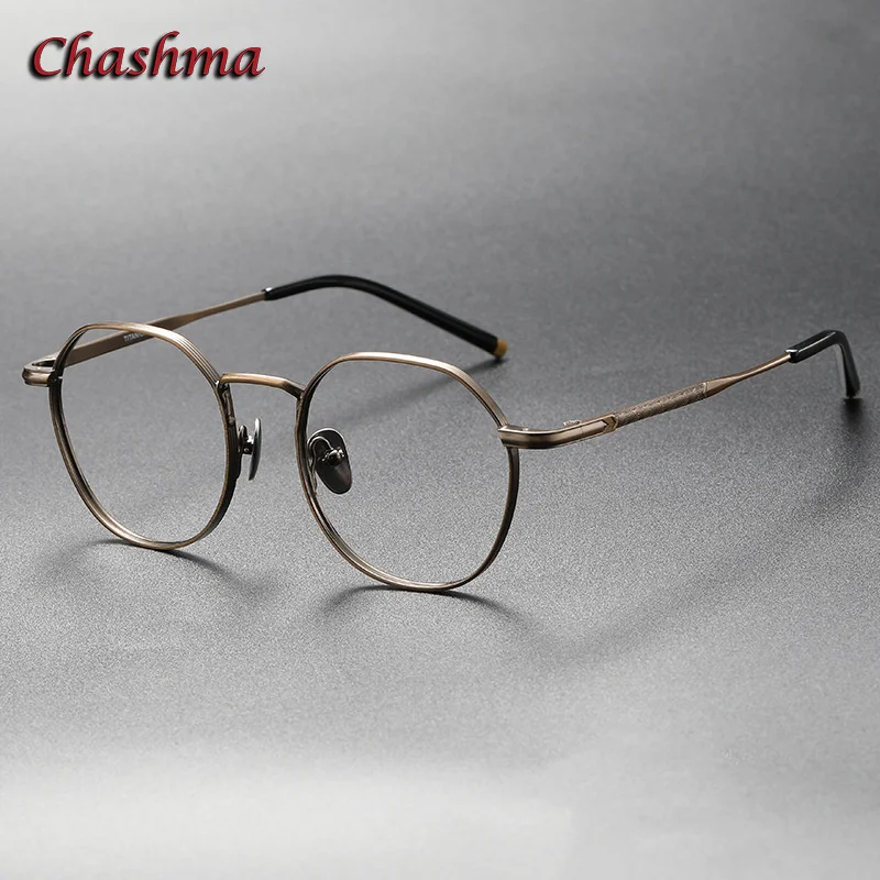 

Chashma Round Pure Titanium Light Eyeglasses Men Glasses Quality Myopic Glasses Frame Optical Eyewear for Prescription Lenses