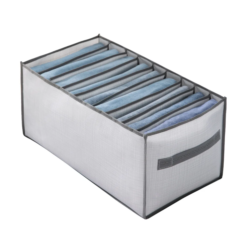 Jeans storage box wardrobe storage box drawer divider box collapsible underwear bra storage box wardrobe pants T-shirt storage b