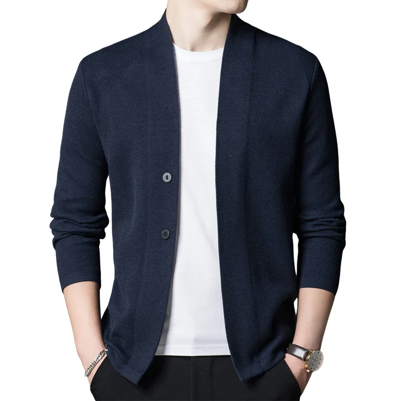 بلون الرجال سترة مشغولة من الصوف الربيع والخريف جديد ملابس خارجية غير رسمية تنوعا سترة منتصف العمر أبي #5