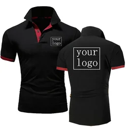 Custom Your LOGO Men's Polo Shirt Summer Brand Short Sleeve Fashion Business Casual Breathable Quick Drying Male Lapel T-Shirt