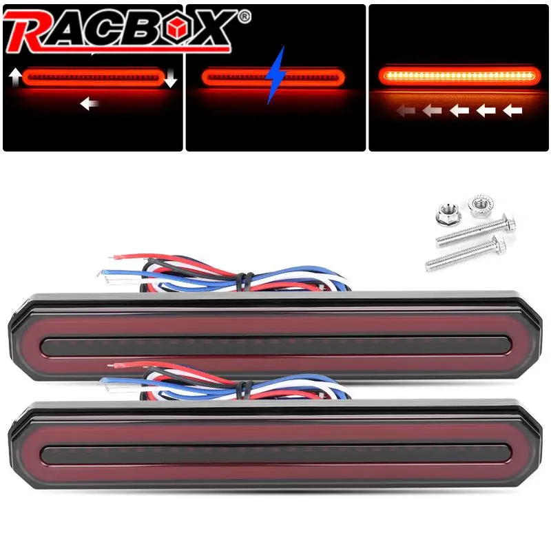 3 in 1 Led Light Stop Brake Tail Lamp 87 LEDs Sequential Flowing Turn Signals Lights For Motorcycle Truck Trailer 12V 24