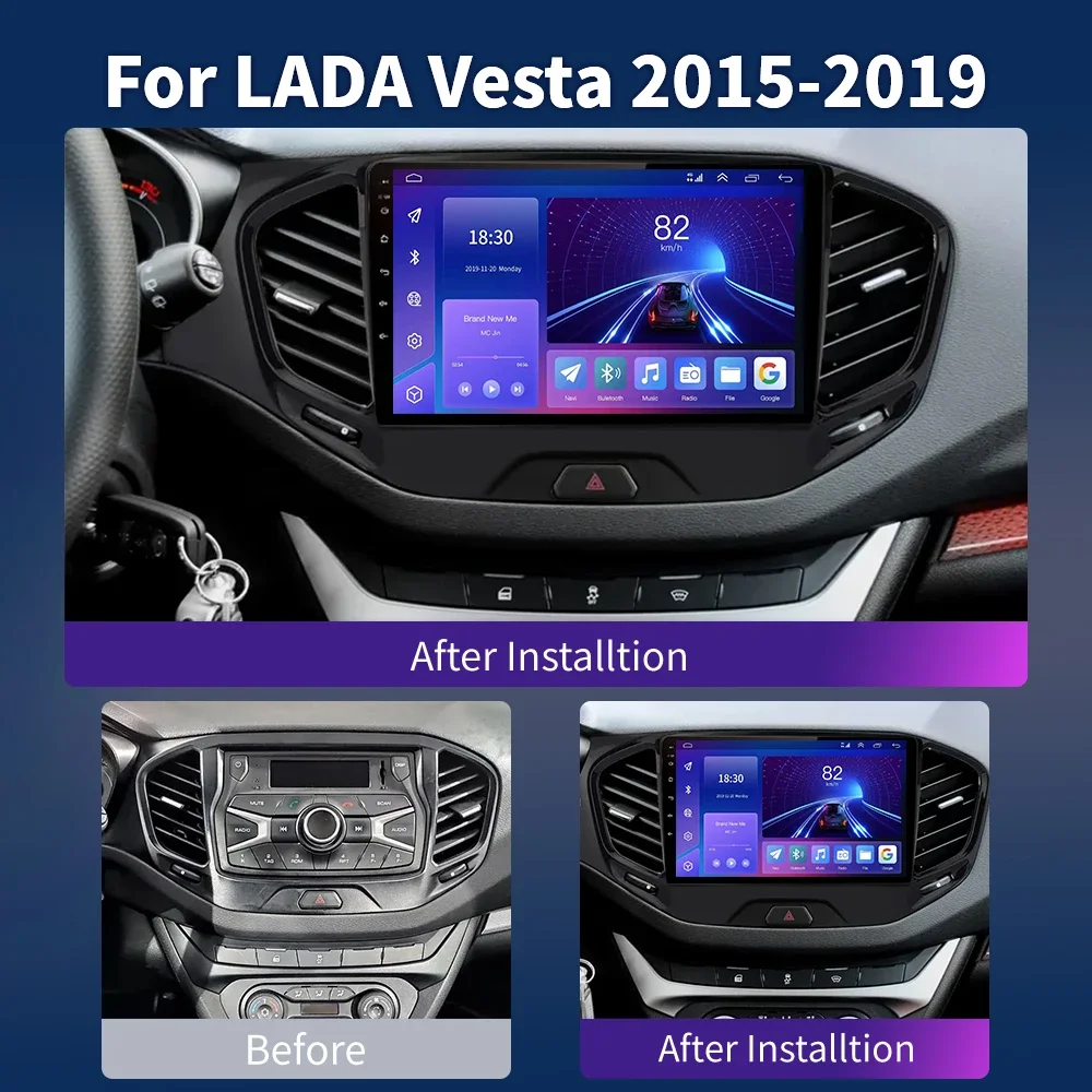 for LADA Vesta Cross Sport 2015-2019 4G Car Multimedia GPS 2din autoradio 2 Din Wireless Carplay Auto Android Car Radio