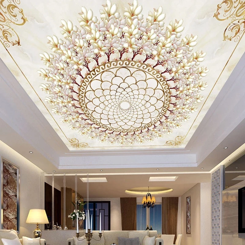 Custom 3D Mural Self Adhesive Wallpaper Bedroom Photo Ceiling Flower Living room sofa TV background wall restaurant study Hotel