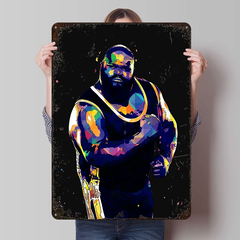 مارك هنري المصارع علامة معدنية جدار الفن بار اكسسوارات للمنزل عناصر الديكور خمر علامات القصدير الرجعية لغرفة الديكور المنزل في #1